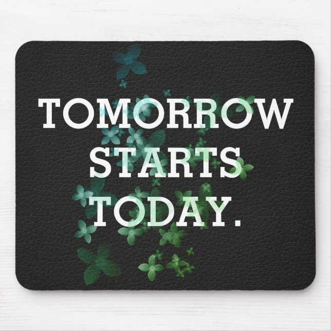 Alfombrilla De Ratón comillas inspiradoras sobre la textura de cuero (Frente)