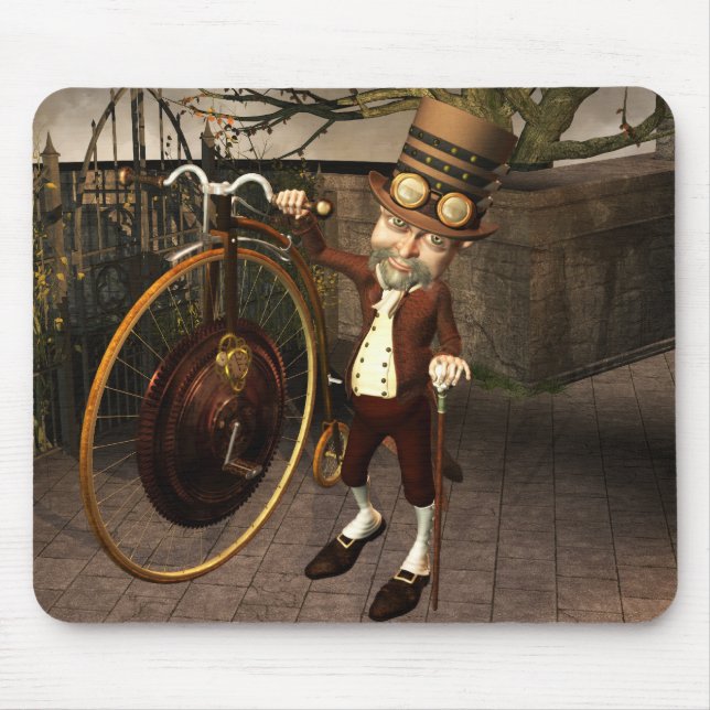 Alfombrilla De Ratón Comino Steampunk del penique (Frente)