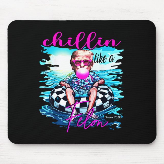 Alfombrilla De Ratón Como un delincuente Retro Verano Rosa Divertido Tr (Frente)