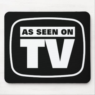 Alfombrilla De Ratón Como visto en la TV - blanco y negro