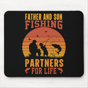 Alfombrilla De Ratón Compañeros de pesca padre hijo vintage para toda l