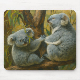 Alfombrilla De Ratón Compañeros Koala - Par de vida salvaje realista