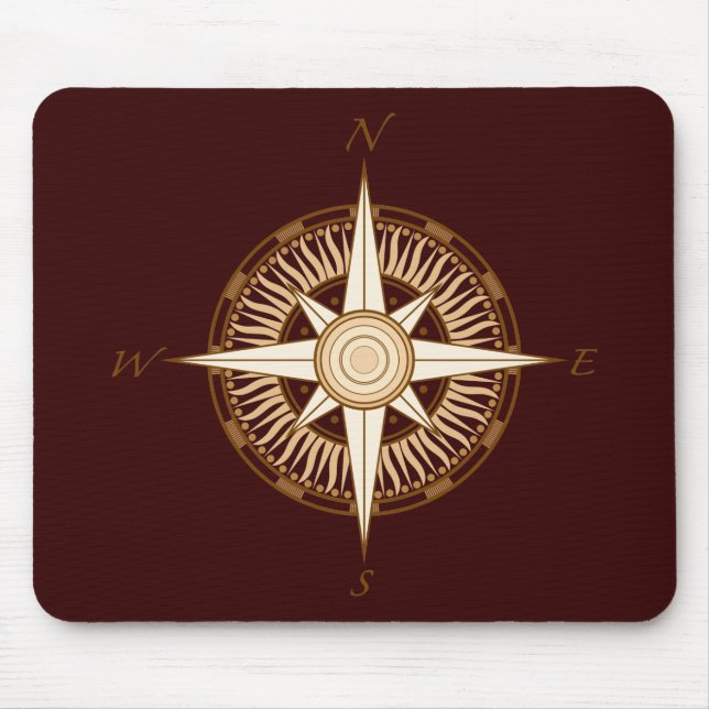 Alfombrilla De Ratón Compás antiguo Brown Mousepad (Frente)
