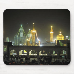 Alfombrilla De Ratón Complejo del santuario del Imam Reza por la noche,