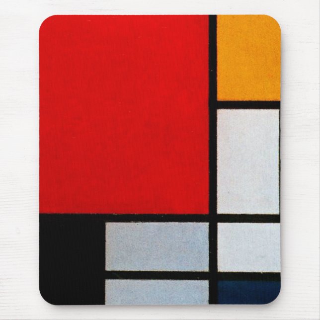 Alfombrilla De Ratón Composición con gran plano rojo (Frente)