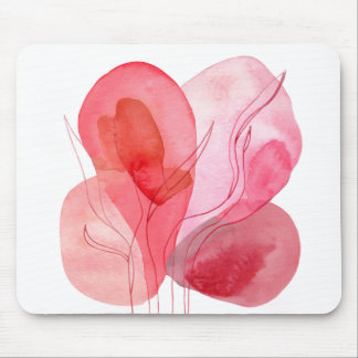 Alfombrilla De Ratón Composición de las acuarelas rosadas abstractas