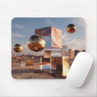 Composición Geométrica Surrealista Con Esferas Dor