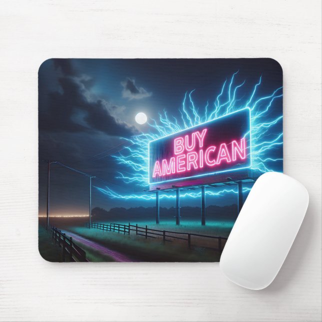 Alfombrilla De Ratón Comprar un Billboard Neon americano (Con ratón)