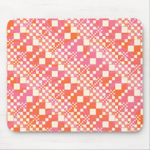 Alfombrilla De Ratón Comprobaciones: rosa, Naranja y crema