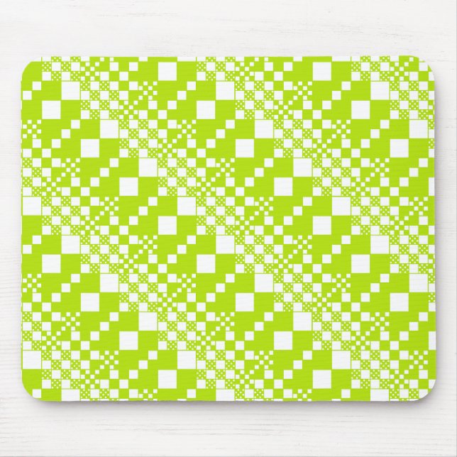 Alfombrilla De Ratón Comprobaciones, verde animado y blanco (Frente)