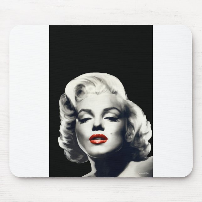 Alfombrilla De Ratón CON24BW-V4 labios rojos Marilyn EN BLACK.tif (Frente)