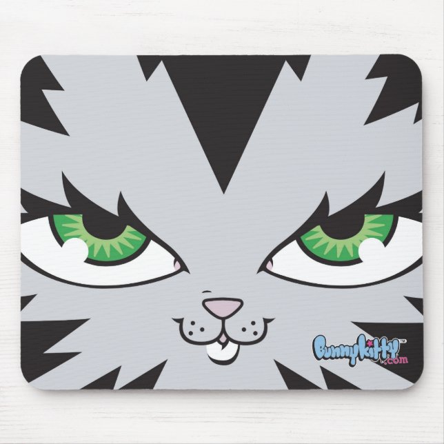 Alfombrilla de ratón con cara de gatito conejito (Frente)