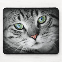 Alfombrilla de ratón con cara de gatito gris lindo