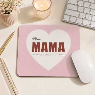 Alfombrilla de ratón con corazón de Mama personali