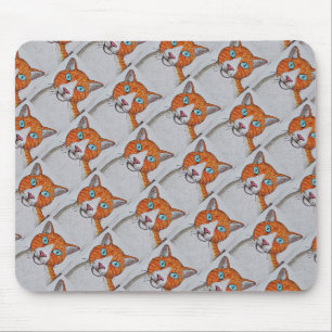 Alfombrilla de ratón con estampado de gato naranja