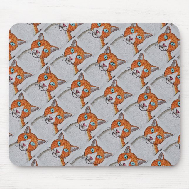 Alfombrilla de ratón con estampado de gato naranja (Frente)