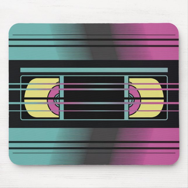 Alfombrilla de ratón con estética de error de VHS  (Frente)
