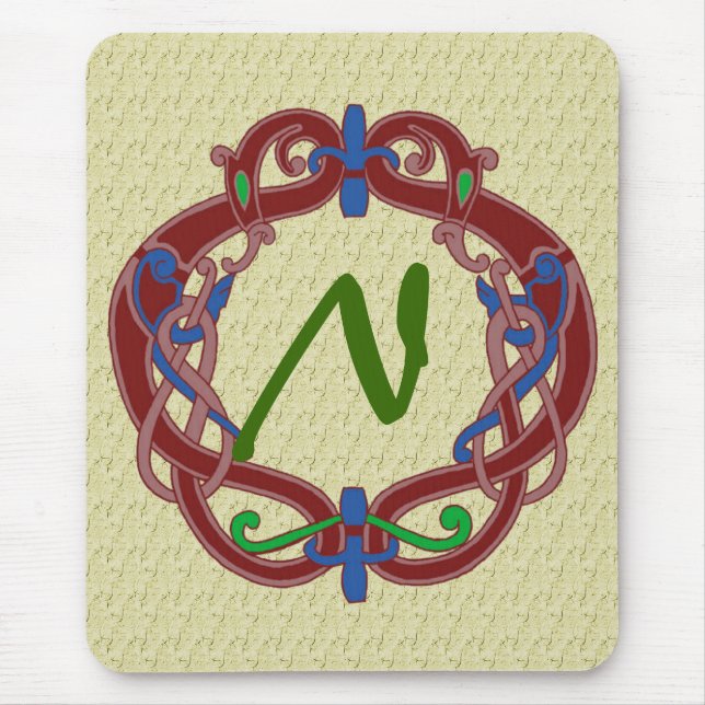 Alfombrilla de ratón con iniciales monogramadas di (Frente)