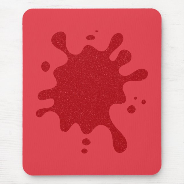 Alfombrilla de ratón con mancha de tinta roja de t (Frente)