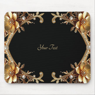 Alfombrilla de ratón con marco de oro elegante