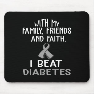 Alfombrilla De Ratón Con mi familia y fe derroto la diabetes 