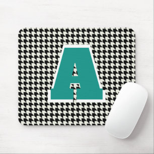 Alfombrilla de ratón con monograma de houndstooth