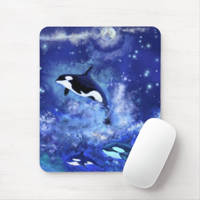 Alfombrilla de ratón con orcas (Con ratón)
