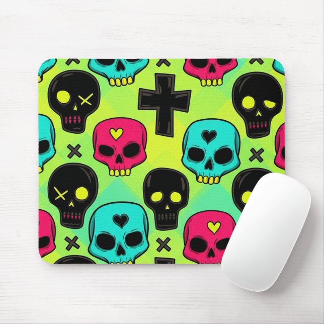 Alfombrilla de ratón con patrón de calavera (Con ratón)