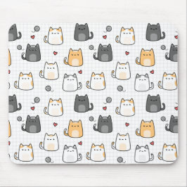 Alfombrilla de ratón con patrón de gato Kawaii lin