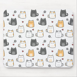 Alfombrilla de ratón con patrón de gato Kawaii lin