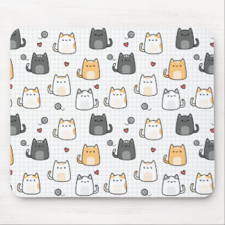 Alfombrilla de ratón con patrón de gato Kawaii lin