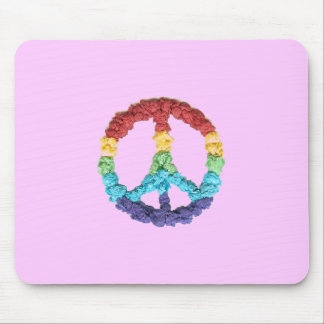 Alfombrilla de ratón con signo de paz rosa
