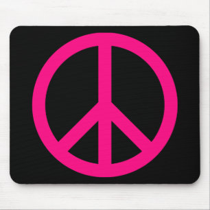 Alfombrilla de ratón con signo de paz rosa