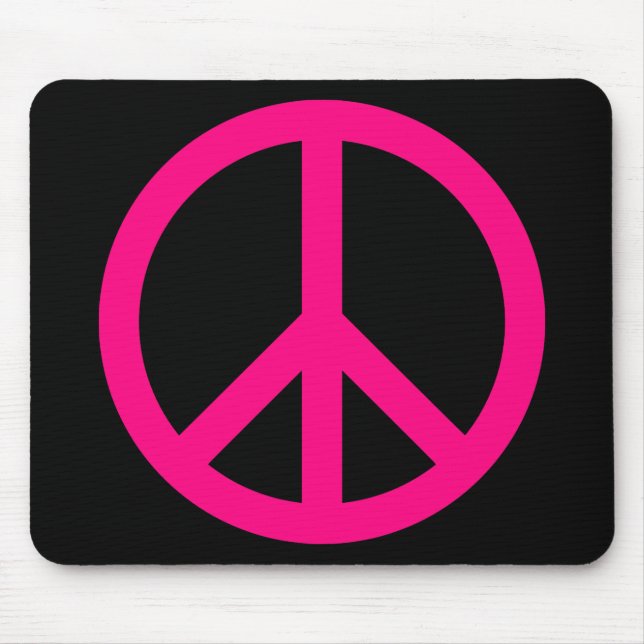 Alfombrilla de ratón con signo de paz rosa (Frente)