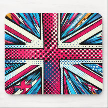 Alfombrilla de ratón con union jack estilizada
