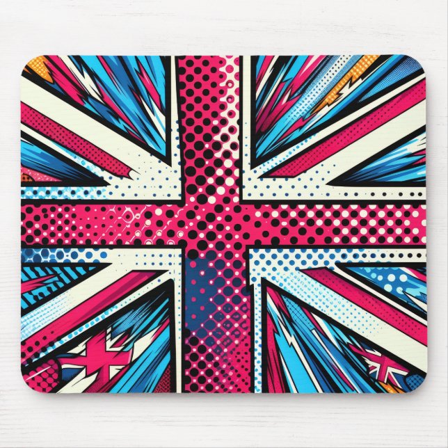 Alfombrilla de ratón con union jack estilizada (Frente)