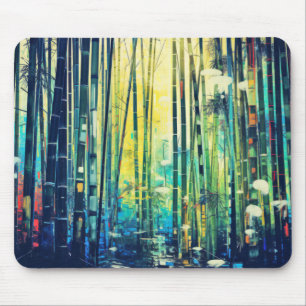 Alfombrilla De Ratón Concepto de Bambú Forestal Resumen Paisaje Colorid
