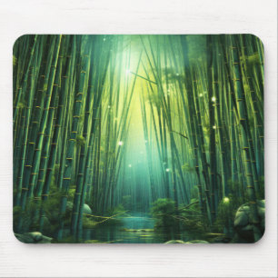 Alfombrilla De Ratón Concepto de Bambú Forestal Resumen Paisaje Colorid