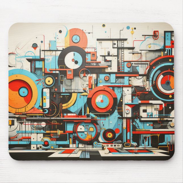 Alfombrilla De Ratón Concepto de imaginación Resumen Pintura Colorida (Frente)
