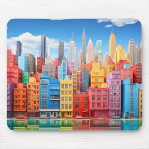 Alfombrilla De Ratón Concepto de paisajes urbanos Resumen de paisajes c