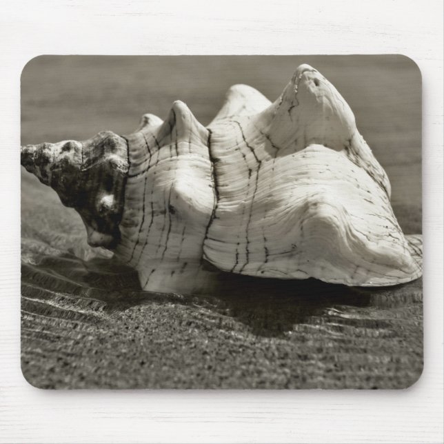 Alfombrilla De Ratón Concha blanco y negro Shell (Frente)