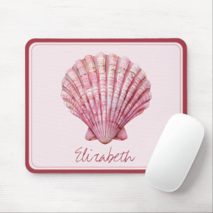 Alfombrilla De Ratón Concha de mar rosa costera personalizada