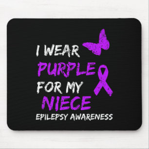 Alfombrilla De Ratón Conciencia De Epilepsia Que Llevo Púrpura Para Mi
