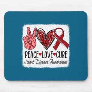 Alfombrilla De Ratón Conciencia de la enfermedad cardíaca Paz Amor Cora