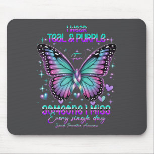 Alfombrilla De Ratón Conciencia de Prevención del Suicidio Mariposa Ver