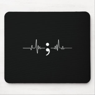 Alfombrilla De Ratón Conciencia de Salud Mental Punto y Coma Ritmo Card