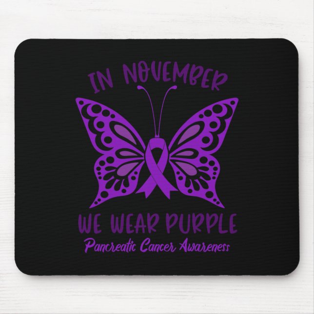 Alfombrilla De Ratón Conciencia Del Cáncer Pancreático En Noviembre Usa (Frente)