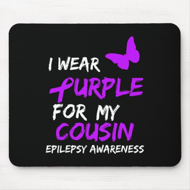 Alfombrilla De Ratón Conciencia Epilepsia Que Llevo Púrpura Para Mi Cos (Frente)