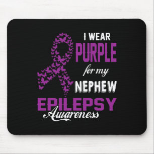 Alfombrilla De Ratón Conciencia Epilepsia Que Llevo Púrpura Para Mi Fam