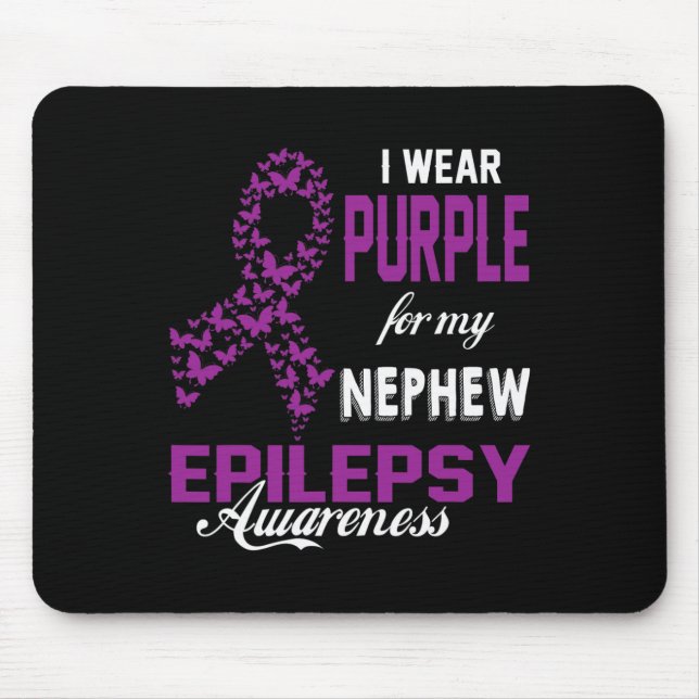 Alfombrilla De Ratón Conciencia Epilepsia Que Llevo Púrpura Para Mi Fam (Frente)